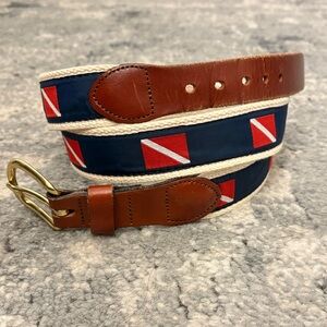 VTG Leather Man LTD Nautical Dive Flag Belt, Men’s SZ 38